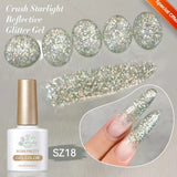 10ml Snow Glitter Gel Nail Polish Pink Milky White Jelly Sequins  Semi Permanent Nails Art Design Varnish Manicure