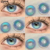 2PCS New Blue Prescription Contact Lenses with Diopters Fashion Pupils Cosmetics Eye Red Korean Lens High Quality Lenses