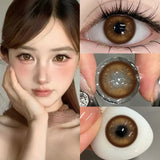 1Pair Colorful Contact Lenses for Eyes Myopia Soft Lens Brown Eyes Nature Color Lenses Grey Beauty Pupil