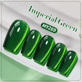10ml Imperial Green Cat Magnetic Gel Nail Polish Spring Summer Sparkling Glass Bead Soak Off Christmas Decoration