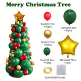 82pcs Christmas latex balloon set gold pentagram balloon accessories, green, red, and gold balloons suitable