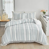 3Pcs Duvet Cover Set,  100% Soft polyester Duvet Cover with Tassel Texture, Tufted Duvet Cover All Seasons