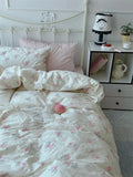 Pure Cotton Fledding Set Four-Piece Queen Size Bed eet Cover Duvet Cover Bedding Protector Single Dormi Bed Linens