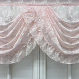 1PC Pink Flower Ripple Curtain Head for Living Room Sheer Lace Valance Girls Princess Bedroom Home Decoration Custom