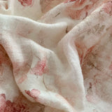 Vintage Oil Painting Style Flowers Ruffles Bedding Set Double Layer Yarn 100% Cotton Duvet Cover Flat/Fitted Sheet Pillowcases