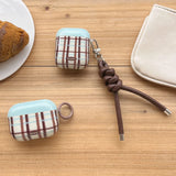 Korea fashion cute plaid sweater pattern gloss cover soft shockproof protection case for airpods 1 2 3 4 pro 2 coque fundas