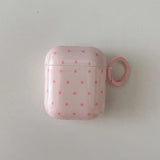 Korea Mint Green Polka Dots Silicone Earphone Case For Apple AirPods 1or2 3 4 Pro Pro 2 Soft Protection Cover With Keychain