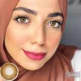 Latte Brown Contact Lenses Glam Makeup Look Charming Eyes Bright Eyes Natural Mixed Eyes Effect Soft Yearly Cosmetic Lenses