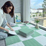 12Pcs Soft Plush Foam Floor Mat Interlocking Carpet Tile Non Slip Thick Play Mat for Living Room Bedroom Kids Room Home Decor