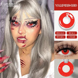 2pcs Cosplay White Mesh Lenses Anime Eye Color Lens Halloween Vampire Lenses Cosmetics Colorful Multicontacts Red Lens