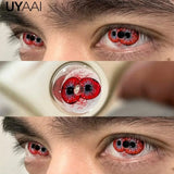 1Pair Cosplay Contact Lenses Red Contacts Halloween Color Contact Lens Crazy Red Eye Lenses Anime Red Make Up Lenses