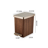 Wood Grain Garbage Bin High-end Household Garbage Storage Sealed with Lid Double Opening Design Kitchen and Bathroom Garbage Bin