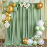 2PCS Dark Green Wrinkle-Free Photography Background Drapes Wedding Backdrop Curtain for Parties Baby Birthday- Crease Resistant