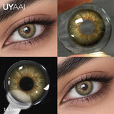 2pc Colored Contact Lenses Natural Eyes Brown Color Lens Real Iris Green Pupils Blue Eyes Lenses Cosmetic Lens Makeup Gray