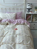Pure Cotton Fledding Set Four-Piece Queen Size Bed eet Cover Duvet Cover Bedding Protector Single Dormi Bed Linens
