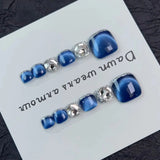 12pcs Handmade Fake Toe Nails Press onToe Nails Cat-eye False Nails Bling Rhinestone Decorated Toe Nails Fake Toe Nail in Box