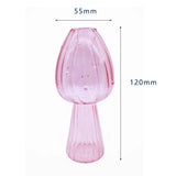 Mushroom Shaped Flower Vase Transparent Glass Vase Plant Hydroponic Aromatherapy Bottle Desktop Decoration Ornament
