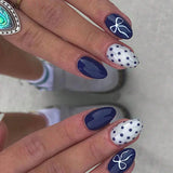 Cat Eye Press on Nails Short False Nails Art Full Cover French Sheer Wearable Nail Manicure Tips Cool Girl Artificial False Nail