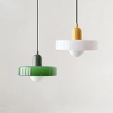 Bauhaus Nordic Pendant Lamp, Creamy Memphis Vintage Glass Chandelier for Living Room, Bar, Dining Decor