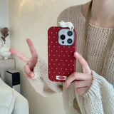 3D cute sleeping cat ins points shell for iphone 14pro 13 16 15 pro max 12 14 11 15promax 16pro autume winter leather phone case