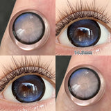 2pcs Crystal Gradient Blue Colored Lenses 14.5mm Clear Texture Daily Makeup Party Shiny Brown Lenses Gray Lens For Women