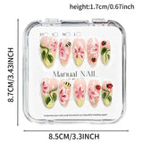 10Pcs Gradient Art Ladybug Flower Press On Nail Glossy Design Ladybug Flower Fake Nail Casual Look Ladybug Flower False Nail