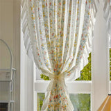 Nordic Style Geometric Triangle Embroidered Gauze Curtain For Living Room Balcony  Bedroom Partition Curtain Window Curtain