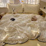 French Style Summer Quilt NEW Falbala Cool Feeling Quilt Bare Sleeping Skin-Friendly For Adult Romantic Bedroom Decor 1PC