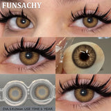 1 Pair Color Contact Eye Color Lenses Makeup Natural Black Lens Cosmetic Brown Eyes Lenses Woman Makeup Beauty Softlens
