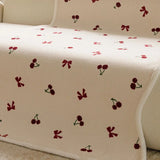 Lovely Floral Print Wavy Edge Sofa Cushion Thick Plush Warm Sofa Cover for Autumn Winter Elegant Sectional Anti Slip Home Decor