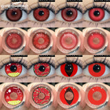Halloween Red Contact Lenses 2PCS Crazy Style Coplay Color Contact Lenses for Eyes Anime Accessories Red Beauty Lenses