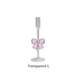 1Pc Original Design Bow Tall Glass Candle Holder, Exquisite and High-Looking Bow Candle Holder, Aromatherapy Candle Holder, Suitable for Wedding Banquet Party Candle Holder, Home Decoration Ornaments Candle Candle Candle Hold