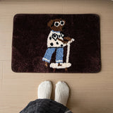 Chic Tufting Letters Dog Bathroom Mat Cartoon Bathmat Rug Carpet Entrance Doormat Floor Anti Slip Foot Pad Aesthetic Home Decor