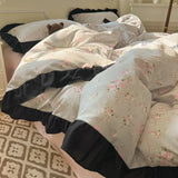 Hepburn French Style Bedding Set For adults kids Brown pink Flat fitted Sheet set With Pillowcases Colorful King Queen Full size