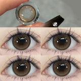 1 Pair Contact Lenses for Eyes Color Pupils Natural Brown Lenses Big Beautiful Pupil with Myopia Degree Yearly Fast Shipping