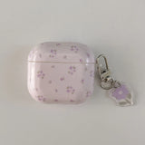 new earphone case for apple airpods pro 2 charging box protection cover purple flower fall prevention keychain for airpods 4 3 2