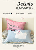 Kawaii Cartoon Dog Washed Cotton Bedding Set for Girl Boys Skin-friendly Duvet Cover Set with Sheet Soft Comfortable Quilt Cover