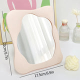 Nordic Style Vanity Mirror with Wave Frame INS Irregular Makeup Mirrors Table Desk Mirror for Bedroom Decorative Photoprops