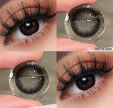 1 Pair Myopia Lenses Color Contact Lenses with 0~-8.00 Prescription Degree Cosmetic Natural Black Big Eyes Lens Yearly