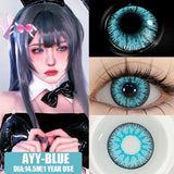 Contact Lenses 1 Pair Green Lenses Red Lens Cosplay Colored Lenses Anime Blue Lens Halloween Colorful Makeup Eye Cosmetic