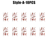 Horror Realistic Fake Bloody Wound Stitch Scar Scab Waterproof Temporary Tattoo Sticker Halloween Masquerade Prank Makeup Props