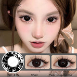 1 Pair Big Eyes Black Lenses Korean Natural Lenses Yearly Color Contact Lenses Eyes with Gray Beautiful Pupil Lentes