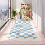 Checkerboard Plaid Balcony Carpet Home Decoration Rugs PVC Leather Mat Dirty Resistant Washable Non-slip Floor Mats Kitchen Rug