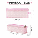 New Flower Edges Cosmetic Bag Lace Heart Transparent Makeup Storage Pouch Sweet Mesh Toiletry Bag Storage for Travel