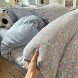 Ikeehome  new class A super soft washable four-piece cartoon quilt cover dormitory bed sheet three-piece bedding