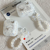 Case For AirPods 1 2 3 4  Flower Butterfly Shell Earphone funda For AirPods Pro 2 Soft Protective Cases with Bracelet Keychain