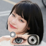 Yearly Green Iris Colored Contact Lenses 1 Pair with Natural Pupil Color And Prescription 0-8 Degrees Annual  Make Up