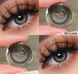 1 Pair Myopia Lenses Color Contact Lenses with 0~-8.00 Prescription Degree Cosmetic Natural Black Big Eyes Lens Yearly