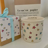 Colorful star mug ins cute handle cup ceramic cup coffee cup