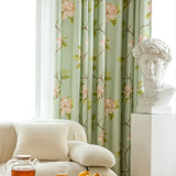 American High-end Pastoral Large Flower Blackout Curtains Living Room Bedroom Curtains